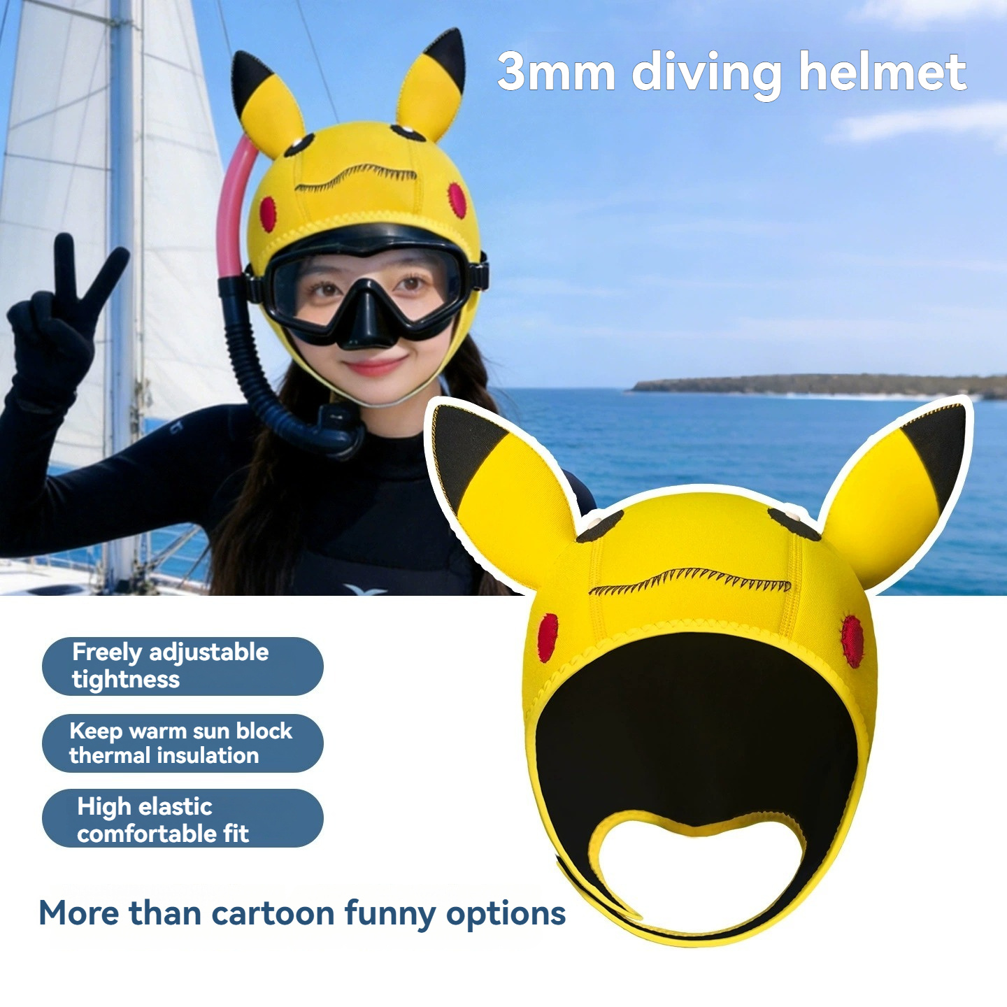 3mm Neopren Sevimli Karikatür  - Aquatic Sports Cap incelemesi ve fiyatı